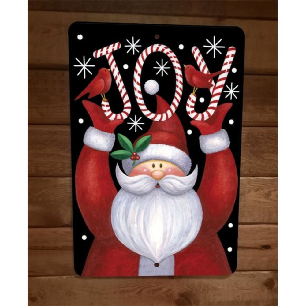 Merry Christmas Santa Clause Joy Xmas 8x12 Metal Wall Sign Poster